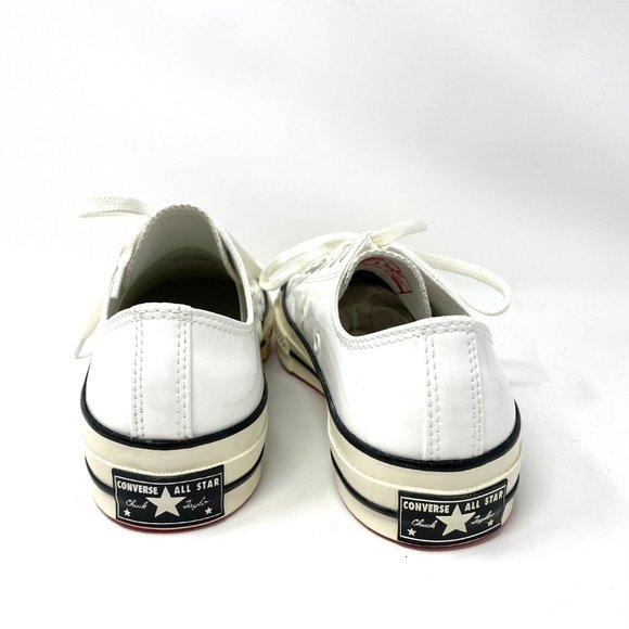 Converse Womens Patent Synthetic Leather White Low Top Sneaker AUTHENTIC 162439C - Picture 7 of 12